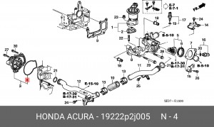 Прокладка, выпускной трубопровод 19222P2J005 HONDA