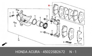 Комплект тормозных колодок, диско 45022-SB2-672 HONDA