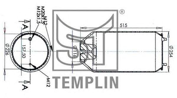 Кожух пневматической рессоры 040606106730 TEMPLIN