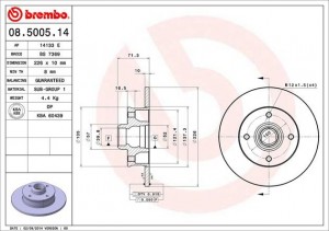 Тормозной диск 08.5005.14 BREMBO