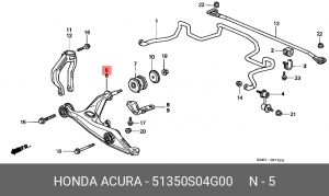 Рычаг независимой подвески колеса, подвеска колеса 51350-S04-G00 HONDA