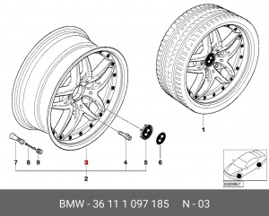 Диск колеса 36 11 1 097 185 BMW
