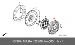 Нажимной диск сцепления 22300PHM005 HONDA