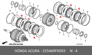 Диск фрикционный АКПП 22546RFK003 HONDA