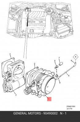 Патрубок дроссельной заслонки 90490002 GENERAL MOTORS