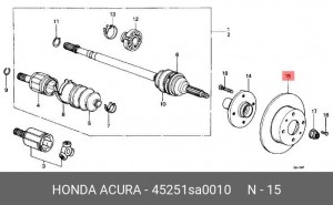 Тормозной диск 45251SA0010 HONDA