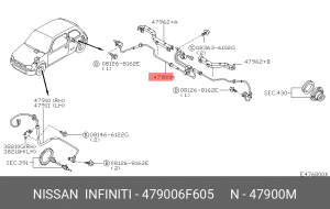 Датчик, частота вращения колеса 47900-6F605 NISSAN