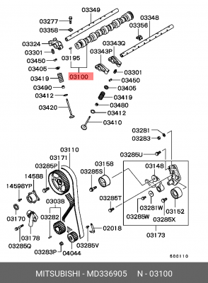 Распредвал MD336905 MITSUBISHI