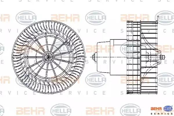 Электродвигатель, вентиляция салона 8EW009159311 HELLA