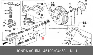 Главный тормозной цилиндр 46100S04N53 HONDA