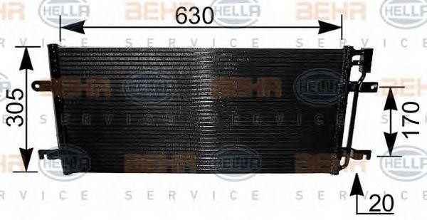 Конденсатор, кондиционер 8FC 351 037-701 HELLA