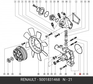 Водяной насос 5001831468 RENAULT