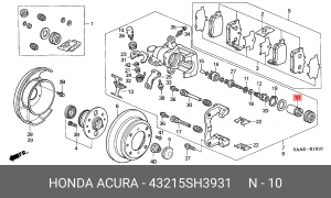 Поршень тормозного суппорта 43215SH3931 HONDA