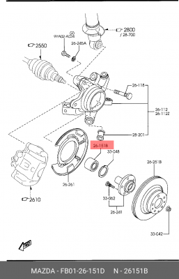 Подшипник ступицы колеса FB0126151D MAZDA