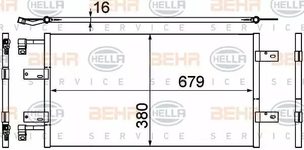 Конденсатор, кондиционер 8FC 351 303-591 HELLA