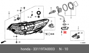 Блок розжига ксеноновой лампы 33119TA0003 HONDA