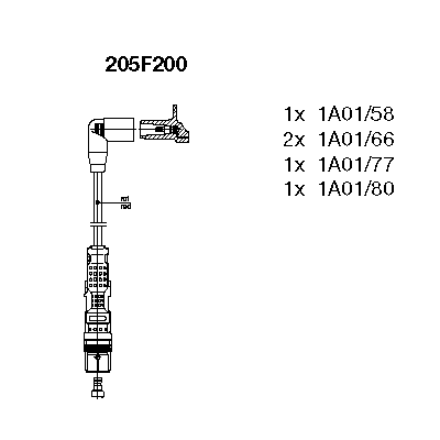 Ккомплект проводов зажигания 205F200 BREMI