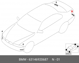 Светоотражатель - катафот 63 14 6 920 687 BMW