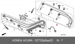 Ккомплект проводов зажигания 32720P8AA02 HONDA