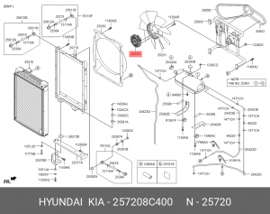Сцепление, вентилятор радиатора 257208C400 HYUNDAI KIA