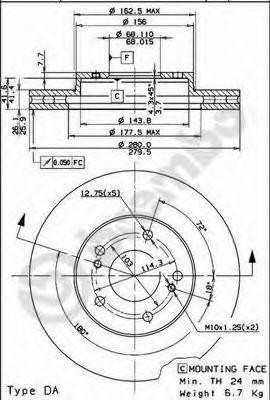 Тормозной диск 09.7933.10 BREMBO