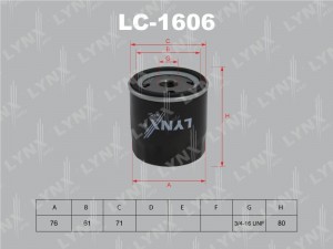 Фильтр масляный двигателя LC-1606 LYNXAUTO