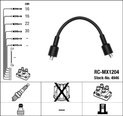 Ккомплект проводов зажигания RC-MX1204 NGK NTK