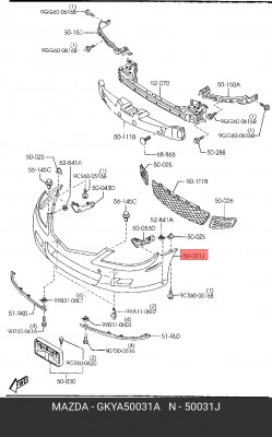 Бампер передний GKYA-50-031A MAZDA