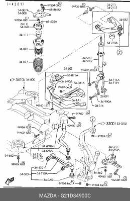 Амортизатор подвески G21D34900C MAZDA
