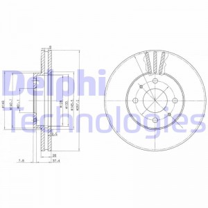 Тормозной диск BG3124 DELPHI