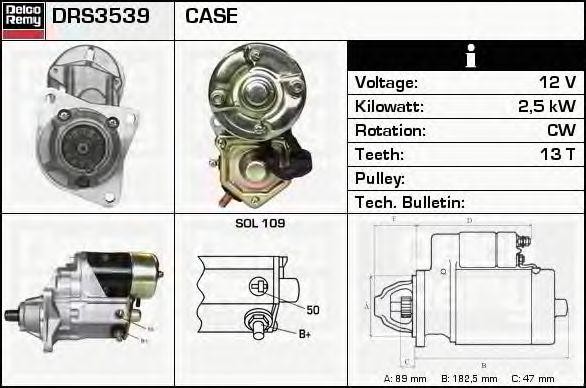Стартер DRS3539 DELCO REMY