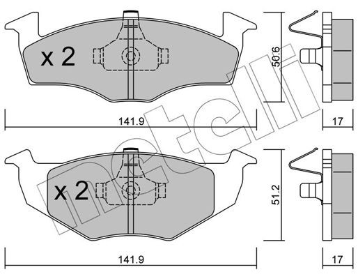 Комплект тормозных колодок, диско 2202060 METELLI