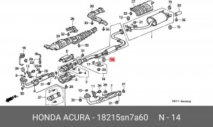 Кронштейн, система выпуска ОГ 18215SN7A60 HONDA