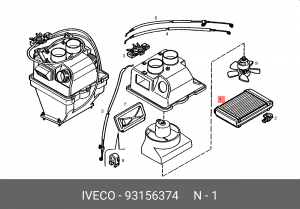 Теплообменник, отопление салона 93156374 IVECO