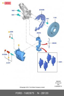 Суппорт тормозной 1 682 875 FORD