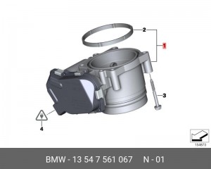 Заслонка дроссельная 13 54 7 561 067 BMW