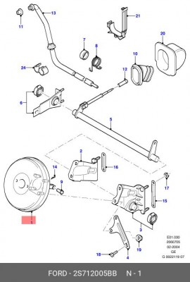 Усилитель тормозной системы 2S71-2005-BB FORD