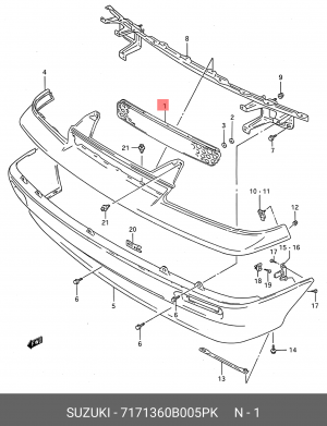 Решетка радиатора 71713-60B00-5PK SUZUKI