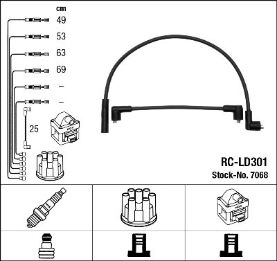 Ккомплект проводов зажигания RCLD301 NGK NTK