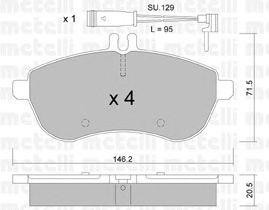 Комплект тормозных колодок, диско 2206650K METELLI