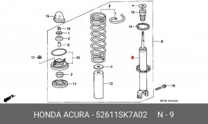 Амортизатор подвески 52611SK7A02 HONDA