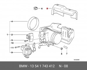Патрубок дроссельной заслонки 13 54 1 743 412 BMW