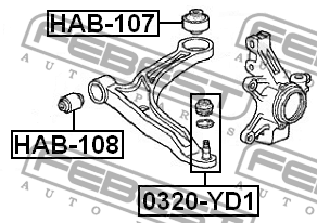 Сайлентблок рычага подвески HAB-107 FEBEST