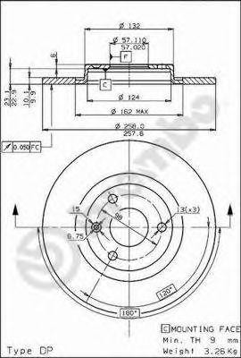Тормозной диск 08526510 BREMBO
