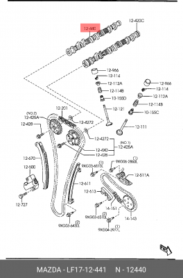 Распредвал LF17-12-441 MAZDA