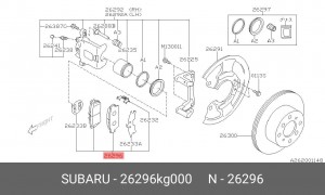 Колодки тормозные дисковые 26296KG000 SUBARU