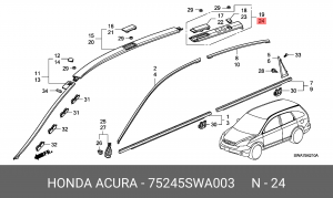 Молдинг крыши 75245SWA003 HONDA