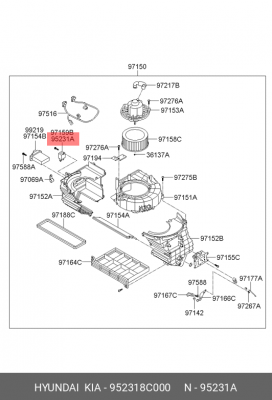 Реле противотуманной фары 952318C000 HYUNDAI KIA