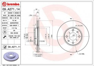 Тормозной диск 09.A271.14 BREMBO