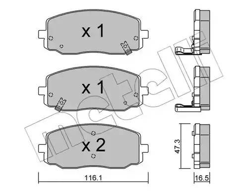 Комплект тормозных колодок, диско 2206290 METELLI